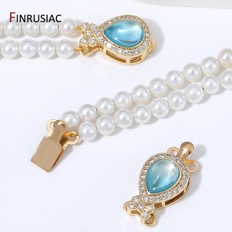 Gold Plated Jewelry - Złoty (18K) pozłacany mosiężny zamek typu