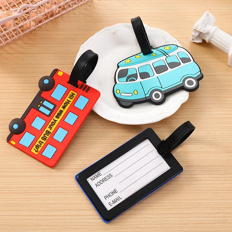 Travel Luggage Set - Cute Cartoon Cars PVC Silikonowe przywieszki