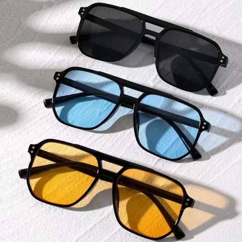 Sunglasses Uv400 - Okulary przeciwsłoneczne w kwadratowej oprawce, z
