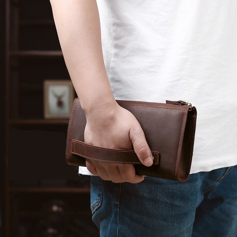 Męskie kopertówki, długie port – Leather Wallet Men recenzja i cena