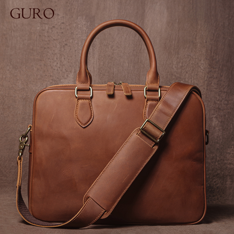 GURO Men Crazy Horse teczka ze – Leather Briefcase recenzja i cena